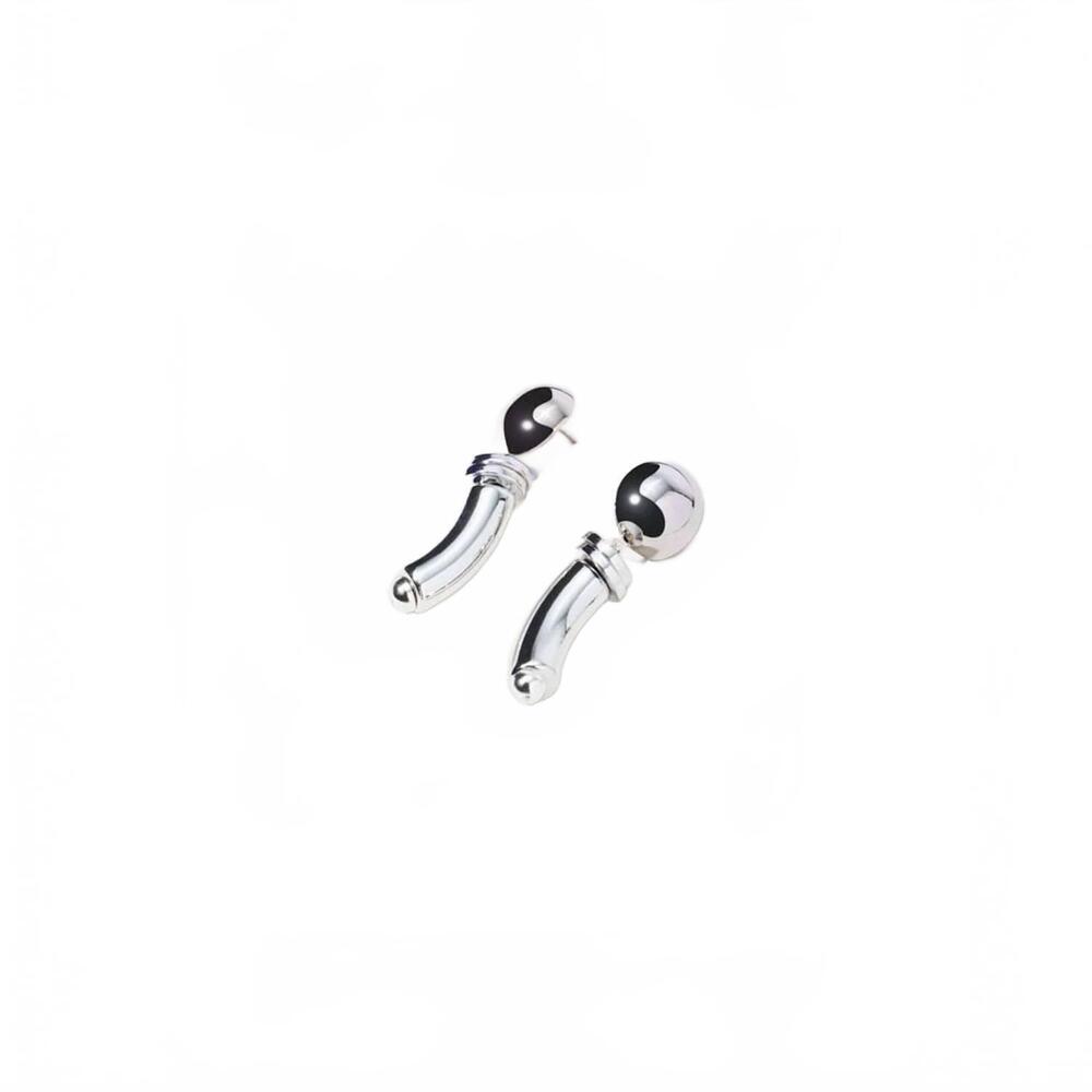 NEW MASLO JEWELRY women's short totem earrings in silver
